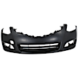 1614-87A-0 Front Primed Bumper Cover, White Glove Premium Unfolded Delivery,  Coupe, With Fog Light Holes, Without Parking Aid Sensor Holes