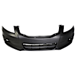 2817-87C-0 Front Primed Bumper Cover, White Glove Premium Unfolded Delivery,  Sedan, Without Parking Aid Sensor Holes, With Spoiler Holes, With Fog Light Holes