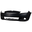 633-87 Front Primed Bumper Cover, White Glove Premium Unfolded Delivery,  Sedan, With Fog Light Holes, Without Parking Aid Sensor Holes