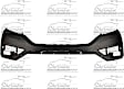 HOCRV15-87UQ-0 Front, Upper Primed Bumper Cover 2.4L, 4Cyl