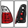5000835 Driver and Passenger Side Halogen Tail Light, Without bulb(s), Clear & Red Lens