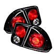 5004406 Driver and Passenger Side Halogen Tail Light, Without bulb(s), Clear Lens, Black Interior