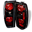5006837 Driver and Passenger Side Halogen Tail Light, Without bulb(s), Clear Lens, Black Interior