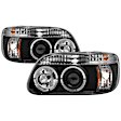 5010131 Driver and Passenger Side Halogen Headlight, With bulb(s), Clear Lens, Black Interior, Signature Series