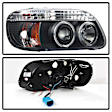 5010131 Driver and Passenger Side Halogen Headlight, With bulb(s), Clear Lens, Black Interior, Signature Series