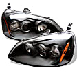 5010759 Driver and Passenger Side Halogen Headlight, With bulb(s), Clear Lens, Black Interior, Signature Series