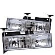 1996 Chevrolet Tahoe - Driver and Passenger Side Halogen Headlight, Without bulb(s), Clear Lens, Chrome Interior, Signature Series