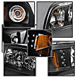5012531 Driver and Passenger Side Halogen Headlight, Without bulb(s), Clear Lens, Black Interior, Signature Series