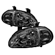 5013439 Driver and Passenger Side Halogen Headlight, Without bulb(s), Smoked Lens, Black Interior, Xtune Series