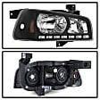 5017635 Driver and Passenger Side LED Headlight, With bulb(s), Clear Lens, Black Interior, Xtune Series