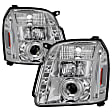 2009 GMC Yukon - Driver and Passenger Side Halogen Headlight, With bulb(s), Clear Lens, Chrome Interior, Signature Series