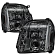 2008 GMC Yukon - Driver and Passenger Side Halogen Headlight, With bulb(s), Smoked Lens, Black Interior, Signature Series