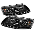 5029416 Driver and Passenger Side Halogen Headlight, With bulb(s), Clear Lens, Black Interior, Signature Series