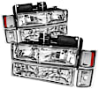 1995 Chevrolet K1500 Suburban - Driver and Passenger Side Headlight, Without bulb(s), Clear Lens, Chrome Interior, Sport Utility, Xtune Series