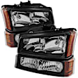 2006 Chevrolet Silverado 1500 - Driver and Passenger Side Halogen Headlight, Without bulb(s), Clear Lens, Black Interior, Standard Cab Pickup, Xtune Series