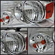 5069825 Driver and Passenger Side Halogen Headlight, Without bulb(s), Clear Lens, Chrome Interior, Xtune Series