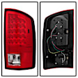 5072993 Driver and Passenger Side LED Tail Light, With bulb(s), Clear Red Lens, Black Interior, Xtune Series
