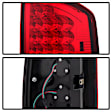 5072993 Driver and Passenger Side LED Tail Light, With bulb(s), Clear Red Lens, Black Interior, Xtune Series
