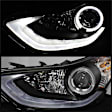 5073662 Driver and Passenger Side Halogen Headlight, With bulb(s), Clear Lens, Black Interior, Signature Series