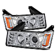 5074157 Driver and Passenger Side Halogen Headlight, With bulb(s), Clear Lens, Chrome Interior, Signature Series