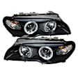 5077141 Driver and Passenger Side Halogen Headlight, With bulb(s), Clear Lens, Chrome Interior, Coupe, Signature Series