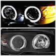5077141 Driver and Passenger Side Halogen Headlight, With bulb(s), Clear Lens, Chrome Interior, Coupe, Signature Series