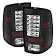 5077530 Driver and Passenger Side LED Tail Light, With bulb(s), Clear Lens, Black Interior