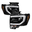 5077592 Driver and Passenger Side Halogen Headlight, With bulb(s) - Clear Lens Black Interior, Projector, C-Bar Halo