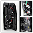5078025 Driver and Passenger Side LED Tail Light, With bulb(s), Smoked Lens, Black Interior, Fleetside, LED Series
