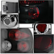 5078070 Driver and Passenger Side Halogen Tail Light, Without bulb(s), Smoked Lens, Black Interior, Stepside, Euro Series