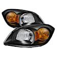 5079794 Driver and Passenger Side Halogen Headlight, Without bulb(s), Clear Lens, Black Interior, Xtune Series