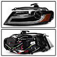 2009 Audi A4 - Driver and Passenger Side Halogen Headlight, With bulb(s),  Models Only; Not Compatible With Xenon/HID Model, Clear Lens, Black Interior, Signature Series