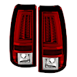 5081872 Driver and Passenger Side LED Tail Light, With bulb(s), Red & Clear Lens, Chrome Interior, Fleetside, LED Series