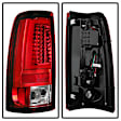 5081872 Driver and Passenger Side LED Tail Light, With bulb(s), Red & Clear Lens, Chrome Interior, Fleetside, LED Series