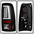 5081919 Driver and Passenger Side LED Tail Light, With bulb(s), Clear Lens, Black Interior, Fleetside