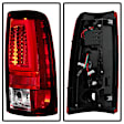 5081926 Driver and Passenger Side LED Tail Light, With bulb(s), Red & Clear Lens, Chrome Interior, Fleetside, LED Series