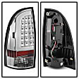 5082114 Driver and Passenger Side LED Tail Light, With bulb(s), Clear Lens, Chrome Interior