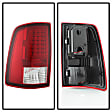 5082213 Driver and Passenger Side Halogen Tail Light, With bulb(s), Clear & Red Lens, Xtune Series