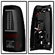 5083272 Driver and Passenger Side LED Tail Light, With bulb(s), Smoked Lens, Black Interior, Fleetside