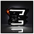 5083531 Driver and Passenger Side Halogen Headlight, With bulb(s) - Clear Lens Black Interior, Projector, White LED Light Bar