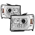 2012 GMC Sierra 3500 HD - Driver and Passenger Side Halogen Headlight, With bulb(s), Clear Lens, Chrome Interior, Signature Series