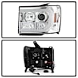 2012 GMC Sierra 3500 HD - Driver and Passenger Side Halogen Headlight, With bulb(s), Clear Lens, Chrome Interior, Signature Series
