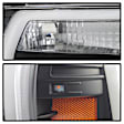 5084484 Driver and Passenger Side Headlight, With bulb(s) - Clear Lens Black Interior, Halogen Projector, 1 C-Bar Light