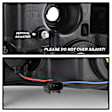 5084484 Driver and Passenger Side Headlight, With bulb(s) - Clear Lens Black Interior, Halogen Projector, 1 C-Bar Light