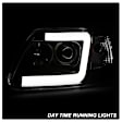 5084538 Driver and Passenger Side Headlight, With bulb(s) - Clear Lens Black Interior, Halogen Projector CCFL Light Bar