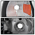 5084538 Driver and Passenger Side Headlight, With bulb(s) - Clear Lens Black Interior, Halogen Projector CCFL Light Bar