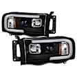5084606 Driver and Passenger Side Halogen Headlight, With bulb(s), Clear Lens, Black Interior, Signature Series