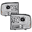5084675 Driver and Passenger Side Halogen Headlight, With bulb(s), Clear Lens, Chrome Interior, Signature Series