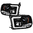 2016 Ram 3500 - Driver and Passenger Side Halogen Headlight, With bulb(s),  Model Only, Does Not Fit Models With Factory Projector s and LED Daytime Running Light, Clear Lens, Black Interior, Signature Series