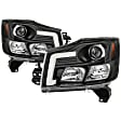 5085504 Driver and Passenger Side Halogen Headlight, With bulb(s), Clear Lens, Black Interior, Signature Series
